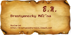 Brestyenszky Mína névjegykártya